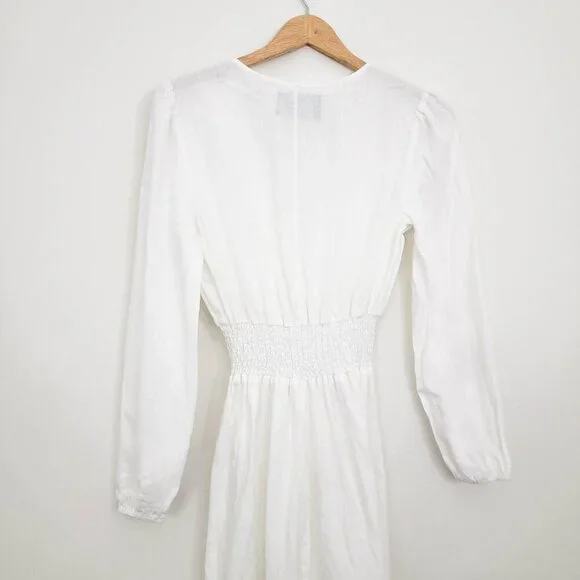 Reformation Chantal Linen Maxi Dress in White Medium